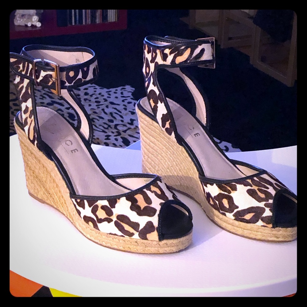 Peep Toe Leopard Print Espadrille Sandal